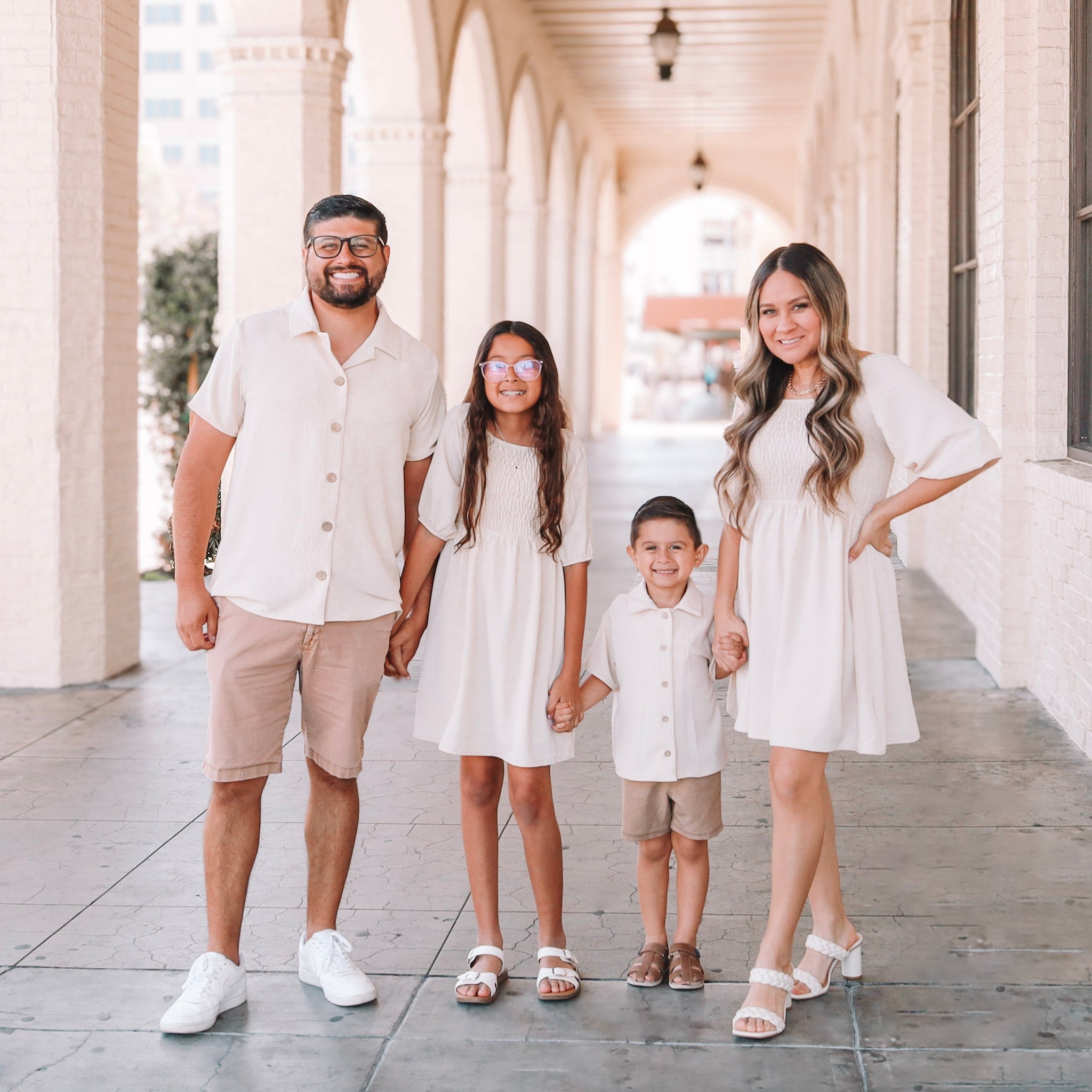 Family Matching -Natural Beige Casual Matching Outfits Family Matching -Natural Beige Casual Matching Outfits
