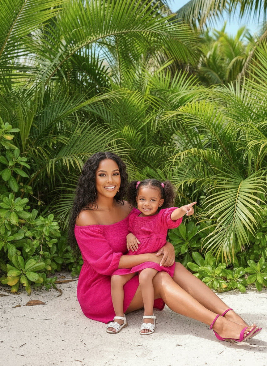 Fuschia Mommy and Me Matching Dresses