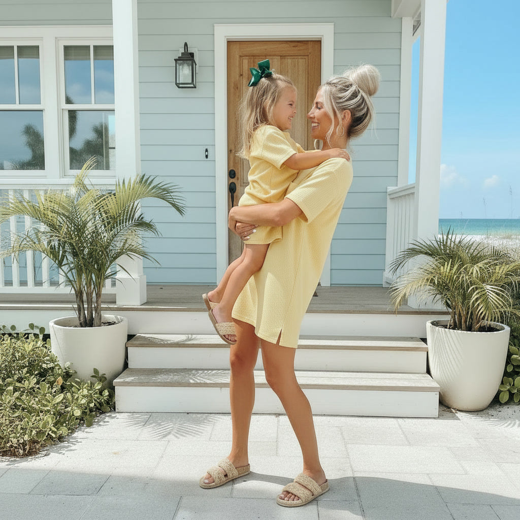 Yellow Summer T-shirt Dress | Mommy and Me