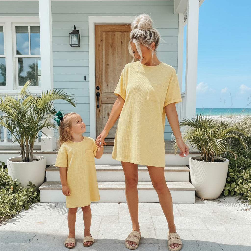 Yellow Summer T-shirt Dress | Mommy and Me