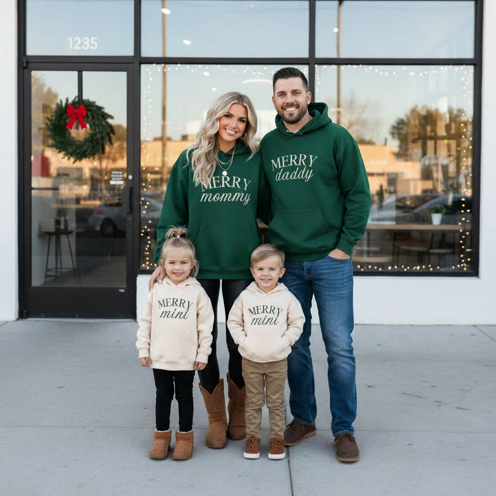 Merry Daddy, Mommy & Mini Sweatshirts for Christmas
