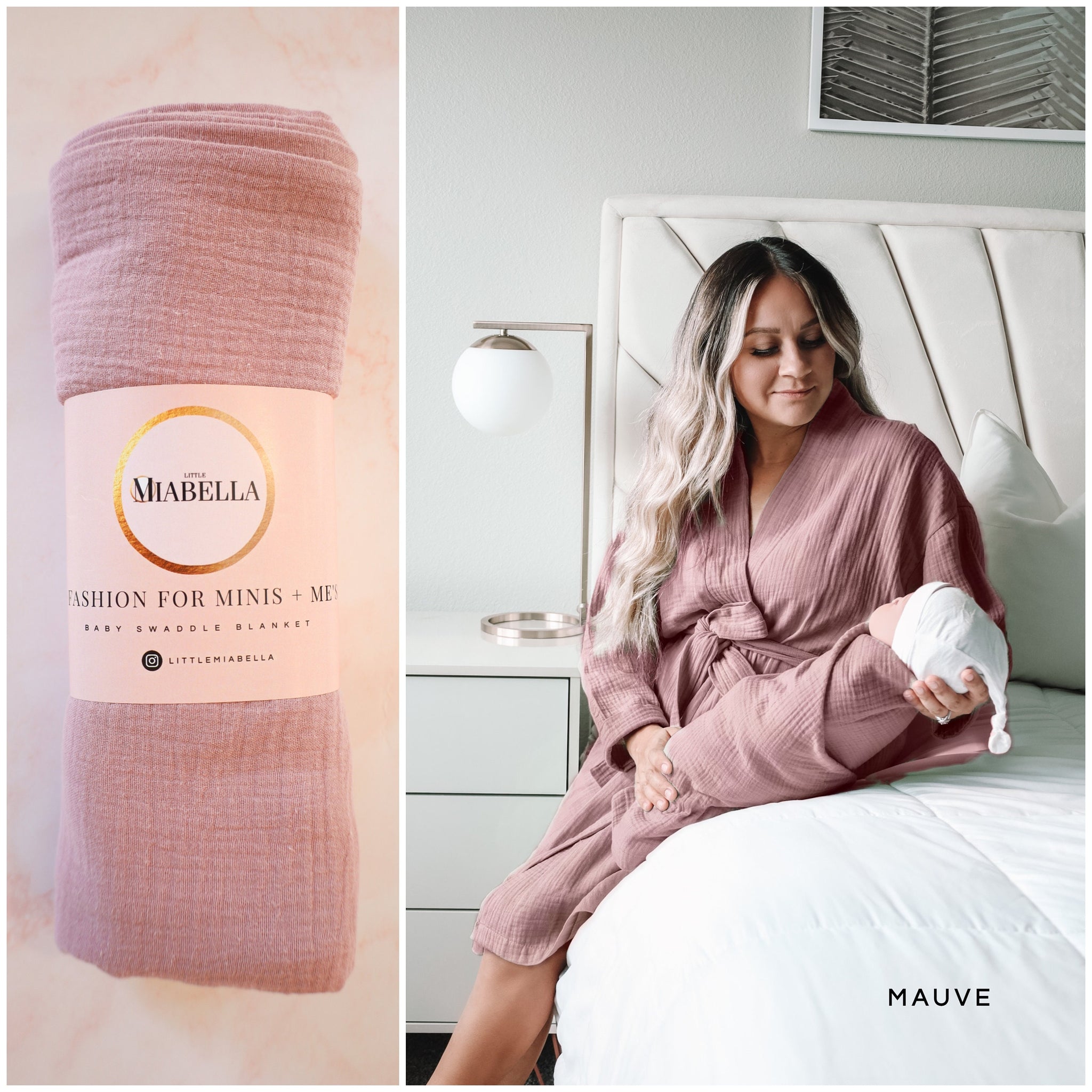 Maternity robe and swaddle, baby swaddle blanket, hospital outfits, mom and me, matching swaddle set