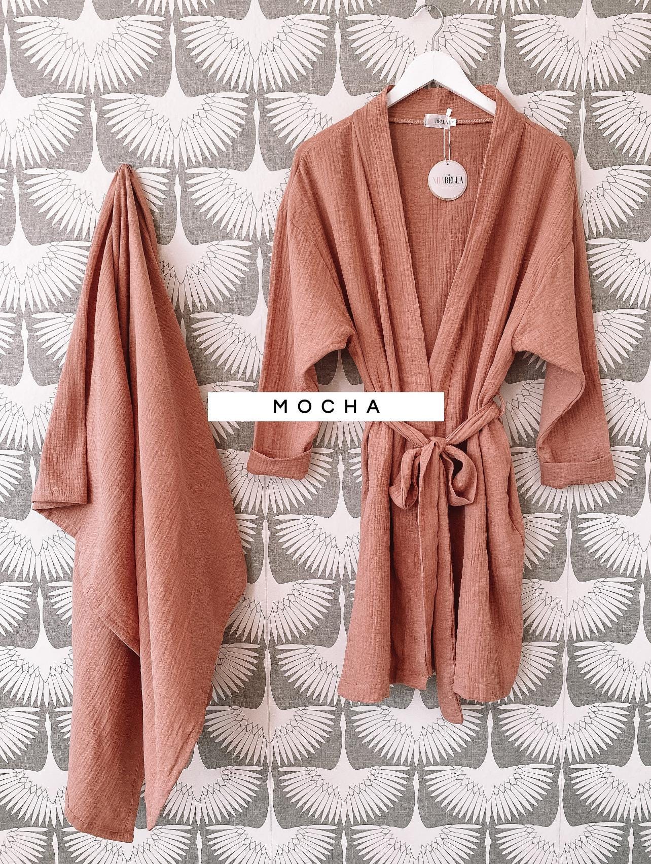 Maternity robe and swaddle, baby swaddle blanket, hospital outfits, mom and me, matching swaddle set