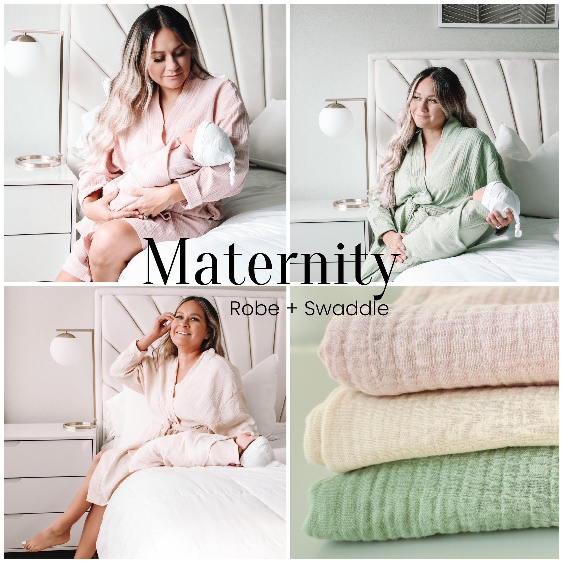 Matching Robe Mommy And Baby Robe And Swaddle Set Maternity Robe