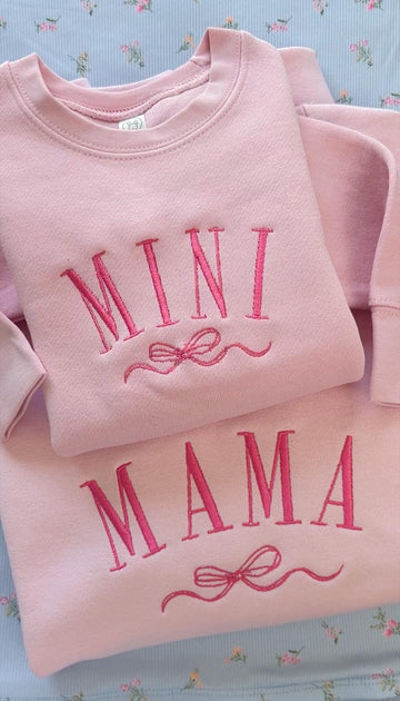 embroidered mama sweatshirt, mama sweatshirt, mama and mini, mommy and me outfits, gift for wife, Mothers day embroidery, mom shirt,mom gift