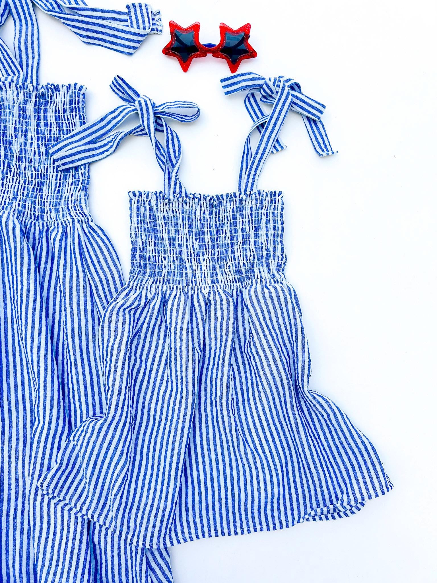 blue dress same day delivery Womens Next Blue Floral/Stripe Cotton Rich Thin Strap Summer Dress US 12