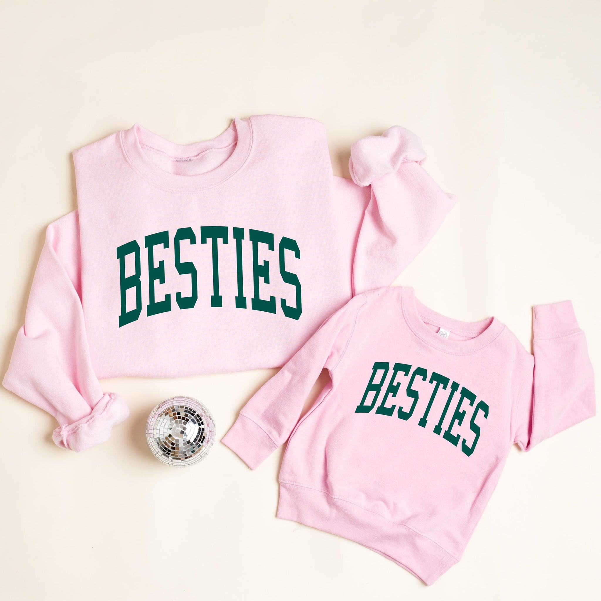 Mommy and Me Light Pink Besties Sweatshirts