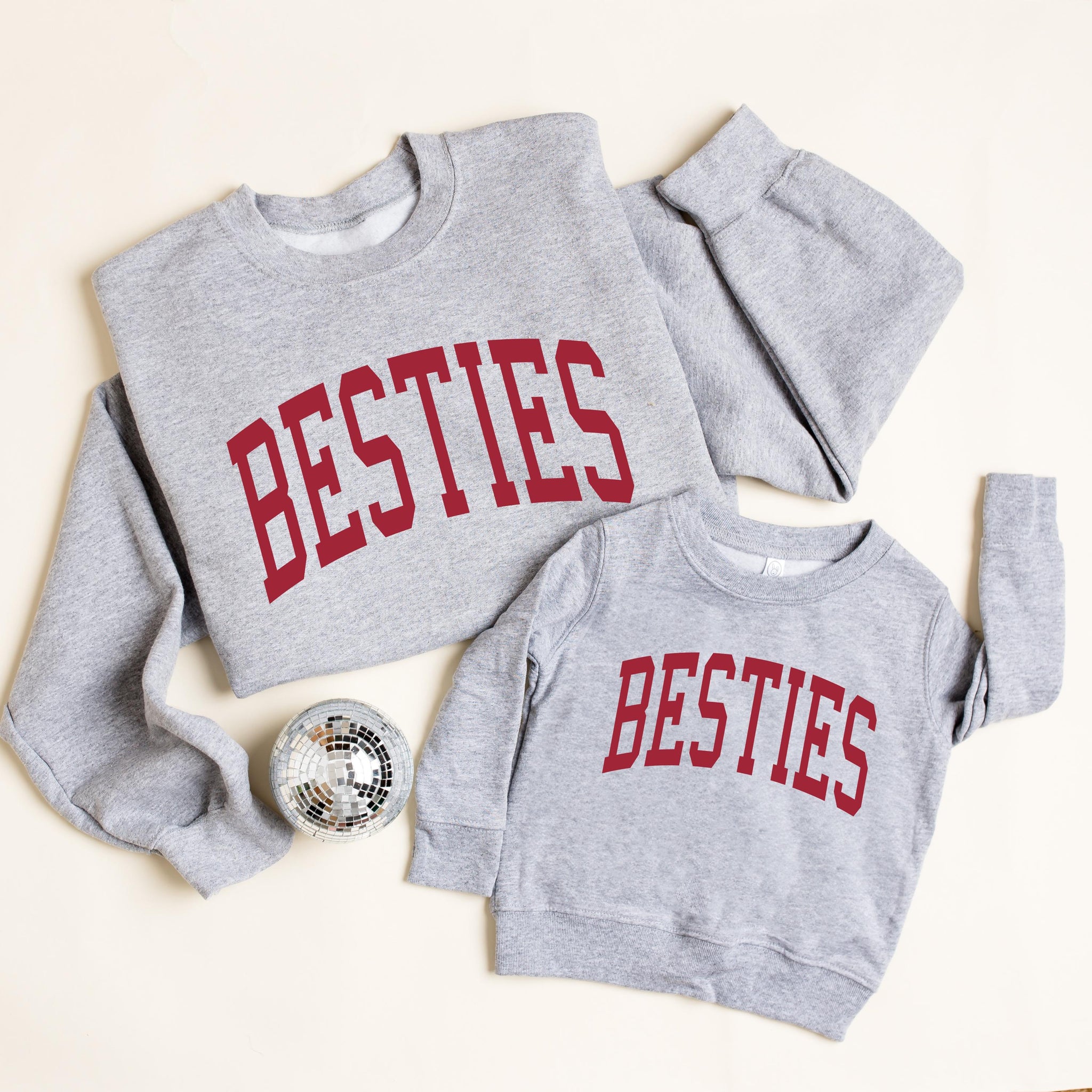 Gray Besties Matching Sweatshirts