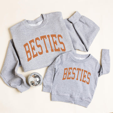 Gray Besties Matching Sweatshirts