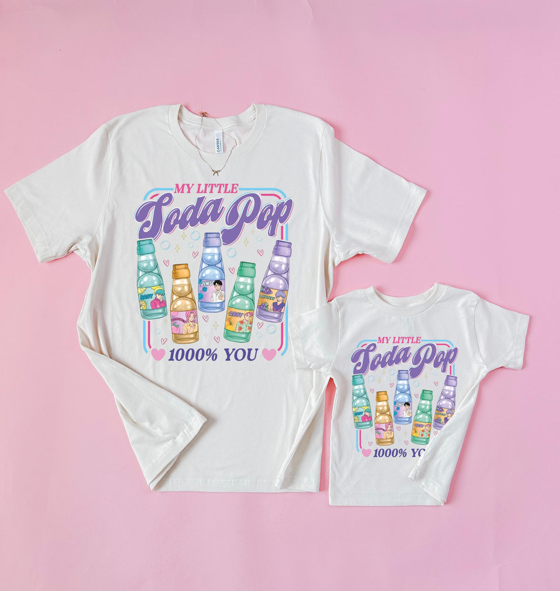 My Little Soda Pop Mommy and Me Matching Shirts | Retro Soda Theme Party Outfits | Cute Mom and Daughter Matching Tees