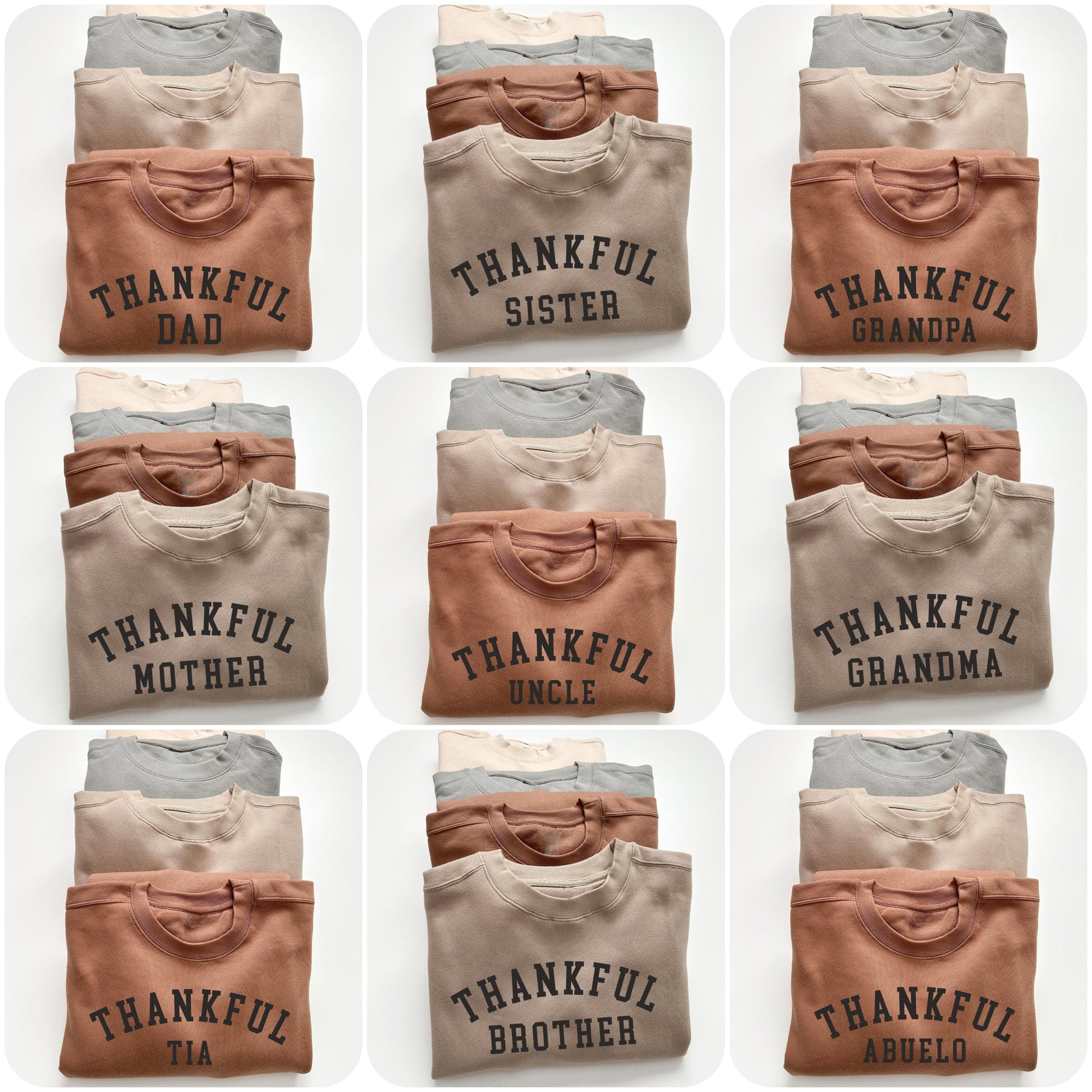 Thankful Family Sweatshirts | Thankful Mom Dad Aunt Grammy Matching Set | Fall Family Crewnecks |Thanksgiving Outfits | Cozy Autumn Sweaters