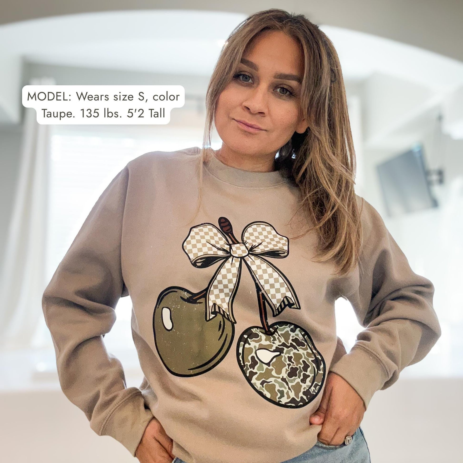School Pick Up Sweatshirt | Cherry Camo Mom Sweatshirt | Neutral Cozy Crewneck | Cute Mom Sweatshirt | Everyday casual camo sweater | mama