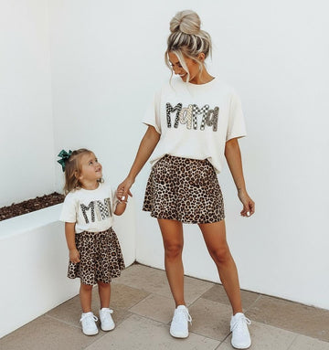 Mama and Mini Leopard Shirts | Matching Mom and Daughter Outfits | Leopard Print Mommy and Me Shirts | Leopard Print Set