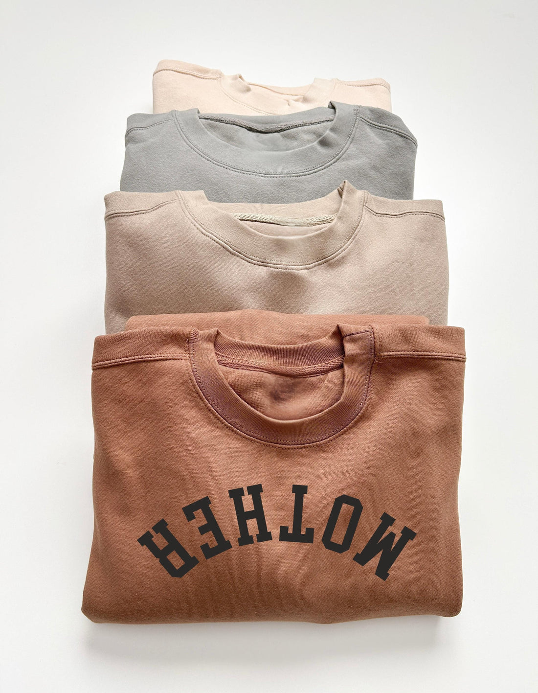 Upside Down Mother Father Sweatshirts | Funny Parent Matching Set | Neutral Mom Dad Crewnecks | Cozy Minimalist Family Sweaters |Parent Gift