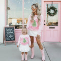 Pink Christmas Sweatshirts Mommy and Me | Fa La La La Matching Holiday Sweaters | Cute Family Christmas Outfits | Mama Mini Christmas party