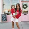 Red Merry Christmas Mommy and Me Red Pullover Sweatshirt, Matching Holiday Sweatshirts, Festive Mom & Mini Outfits