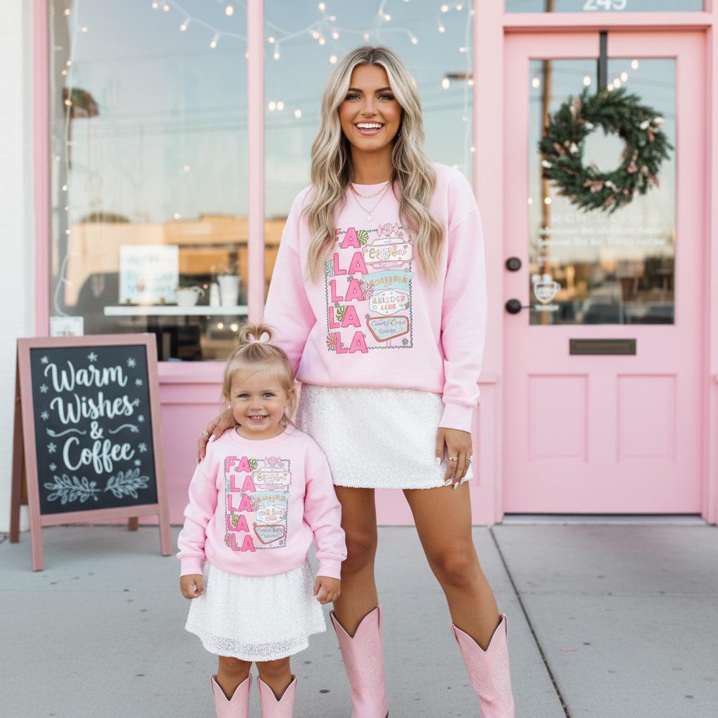 Falala christmas sweatshirt, mommy and me, mommy and me sweatshirt, christmas shirt, mama sweater, mama sweatshirt, mama and mini,