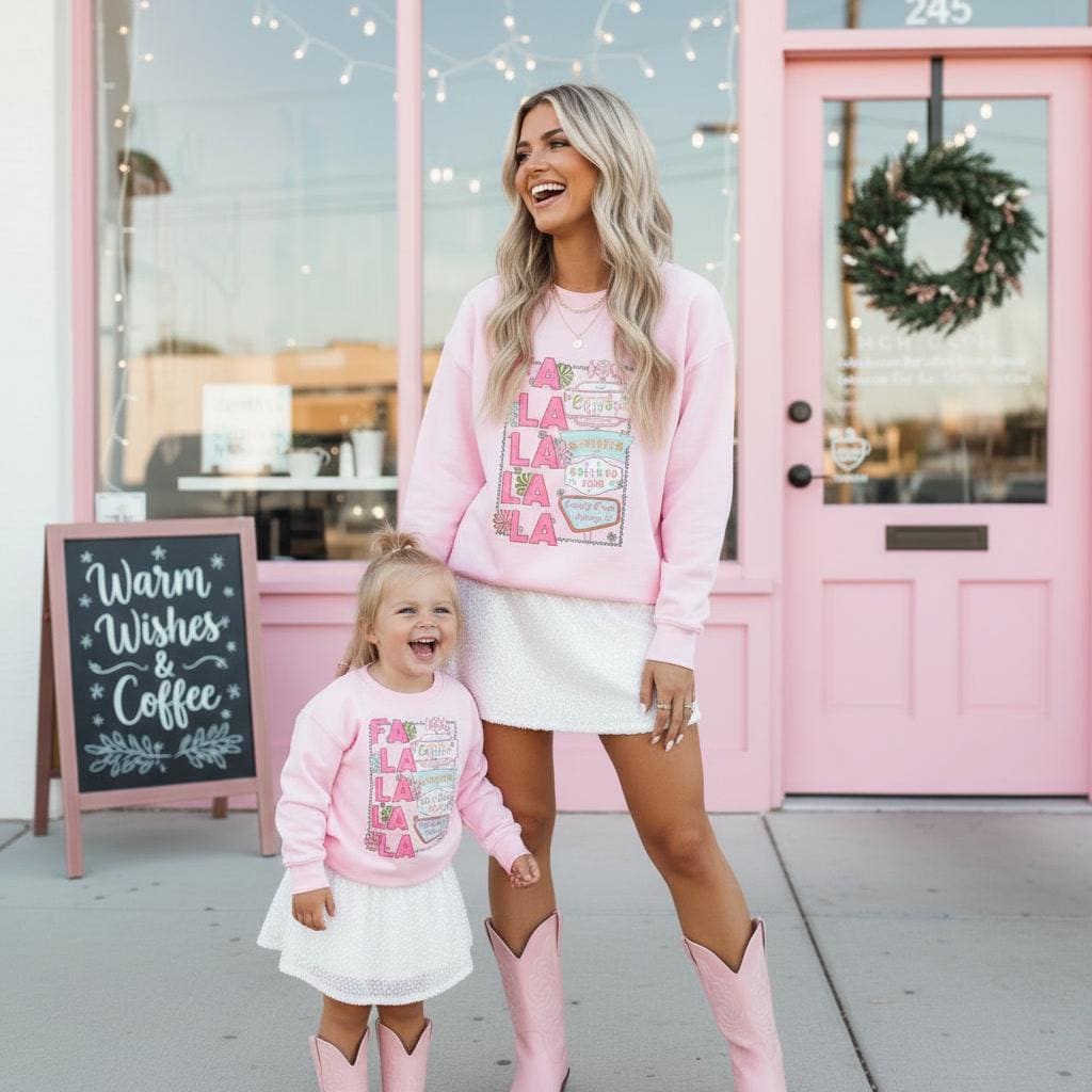 Falala christmas sweatshirt, mommy and me, mommy and me sweatshirt, christmas shirt, mama sweater, mama sweatshirt, mama and mini,