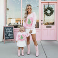 Pink Christmas Sweatshirts Mommy and Me | Fa La La La Matching Holiday Sweaters | Cute Family Christmas Outfits | Mama Mini Christmas party