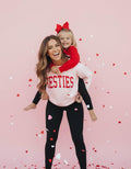 Besties Matching Sweatshirts, Girl Mom and Boy Mom Outfits, Valentine’s Day Mom Kids Matching, Cozy Bestie Sweatshirts