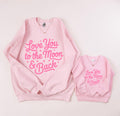Mommy and Me Pink Sweatshirts, Love You to the Moon and Back, Mommy Daughter Matching Valentine Outfits