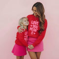 Love You Mean It Matching Red Sweatshirts | Mommy and Me Valentine Sweatshirt | Bestie Sweaters | Mom and Daughter Matching Outfits