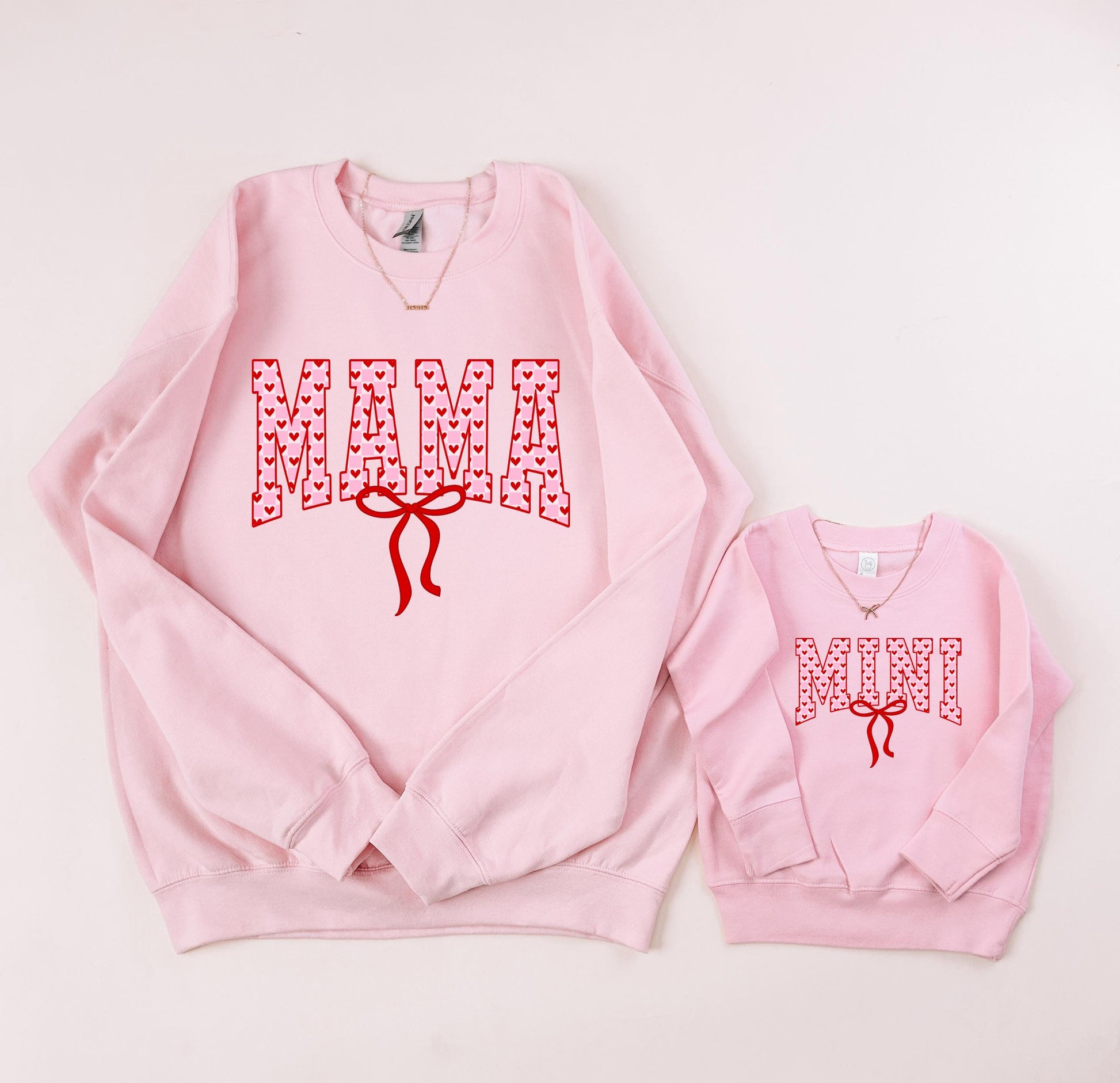Pink Mama and Mini Valentine Sweatshirt Set | Matching Mommy & Me Outfits | Valentine's Day Sweatshirts for mom and daughter coquette