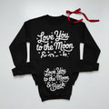 Mom and Boy Valentine Sweatshirts, Black “Love you to the moon and back” Matching Outfits, Mommy Daughter Mommy Son Valentine Sweatshirt