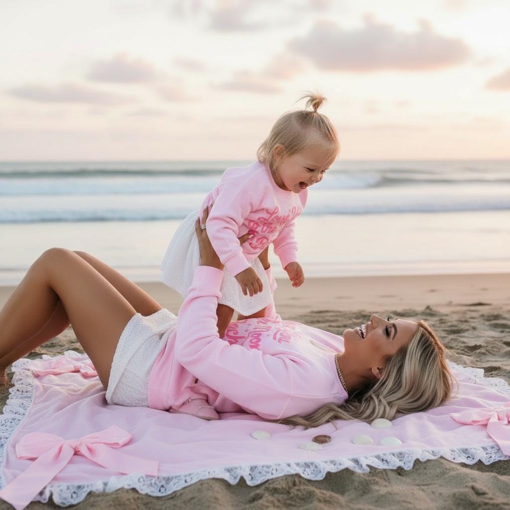 Mommy and Me Pink Sweatshirts, Love You to the Moon and Back, Mommy Daughter Matching Valentine Outfits