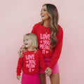 Love You Mean It Matching Red Sweatshirts | Mommy and Me Valentine Sweatshirt | Bestie Sweaters | Mom and Daughter Matching Outfits