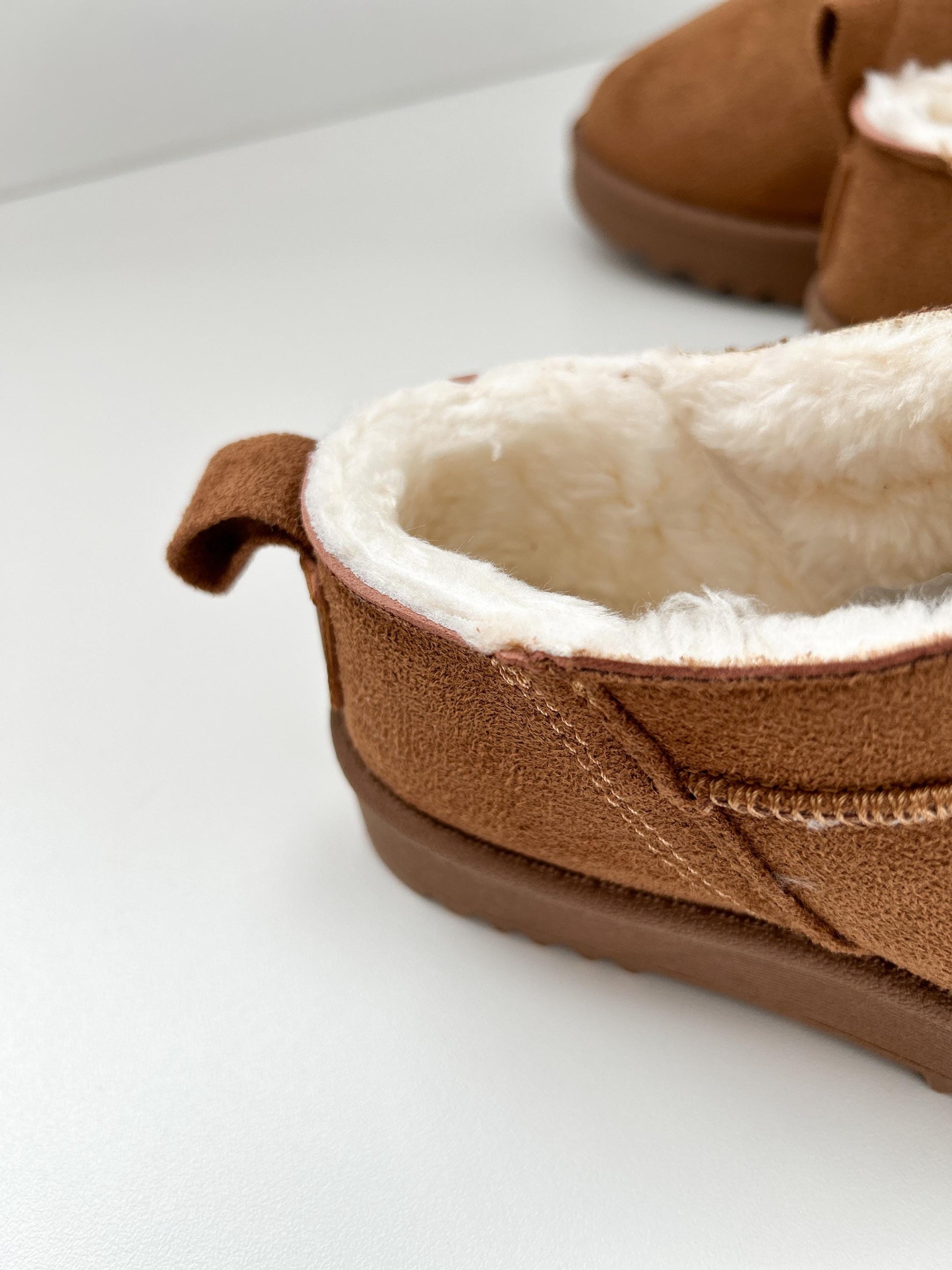 Mommy and Me Mini Boots | Matching Faux Suede Winter Boots | Brown Faux Fur Cozy Style Boots for Mom and Daughter