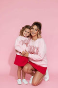 Pink Mama and Mini Valentine Sweatshirt Set | Matching Mommy & Me Outfits | Valentine's Day Sweatshirts for mom and daughter coquette