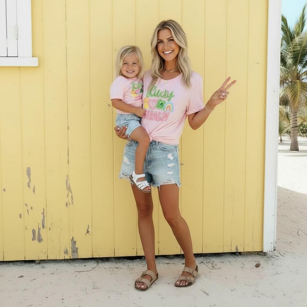 Lucky Charm Mommy and Me Shirts | St Patricks Day Matching Outfits for Mom and Kids | Cute Family Shamrock Tee | Mama and Mini Graphic Shirt