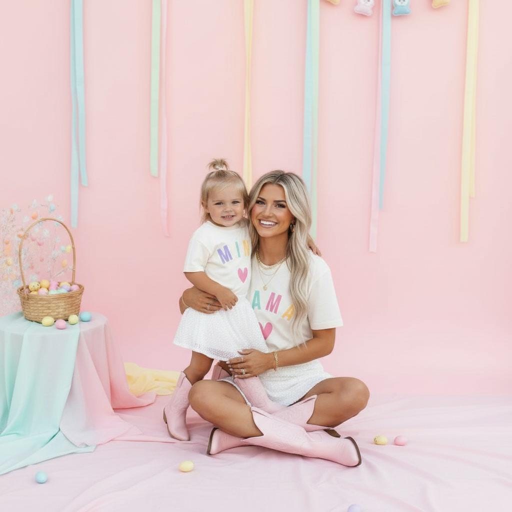 Mommy and Me Easter Shirts – Mama and Mini Matching Easter Outfit – Bunny Family Shirts – Cute Mom and Daughter Spring Shirt