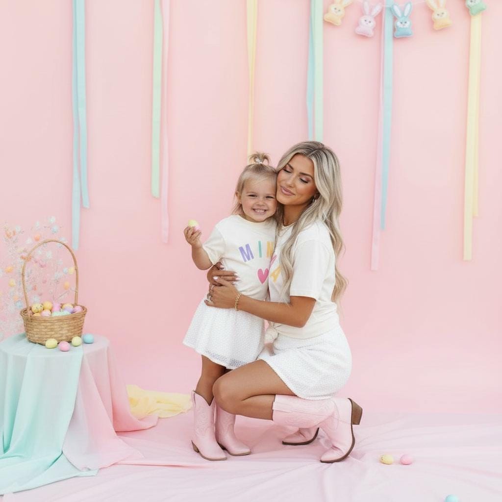 Mommy and Me Easter Shirts – Mama and Mini Matching Easter Outfit – Bunny Family Shirts – Cute Mom and Daughter Spring Shirt