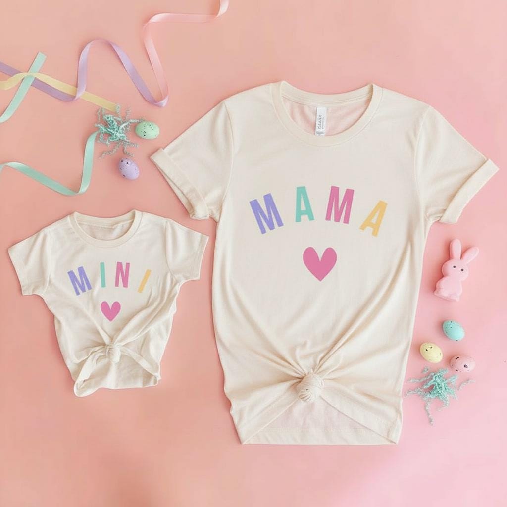 Mommy and Me Easter Shirts – Mama and Mini Matching Easter Outfit – Bunny Family Shirts – Cute Mom and Daughter Spring Shirt