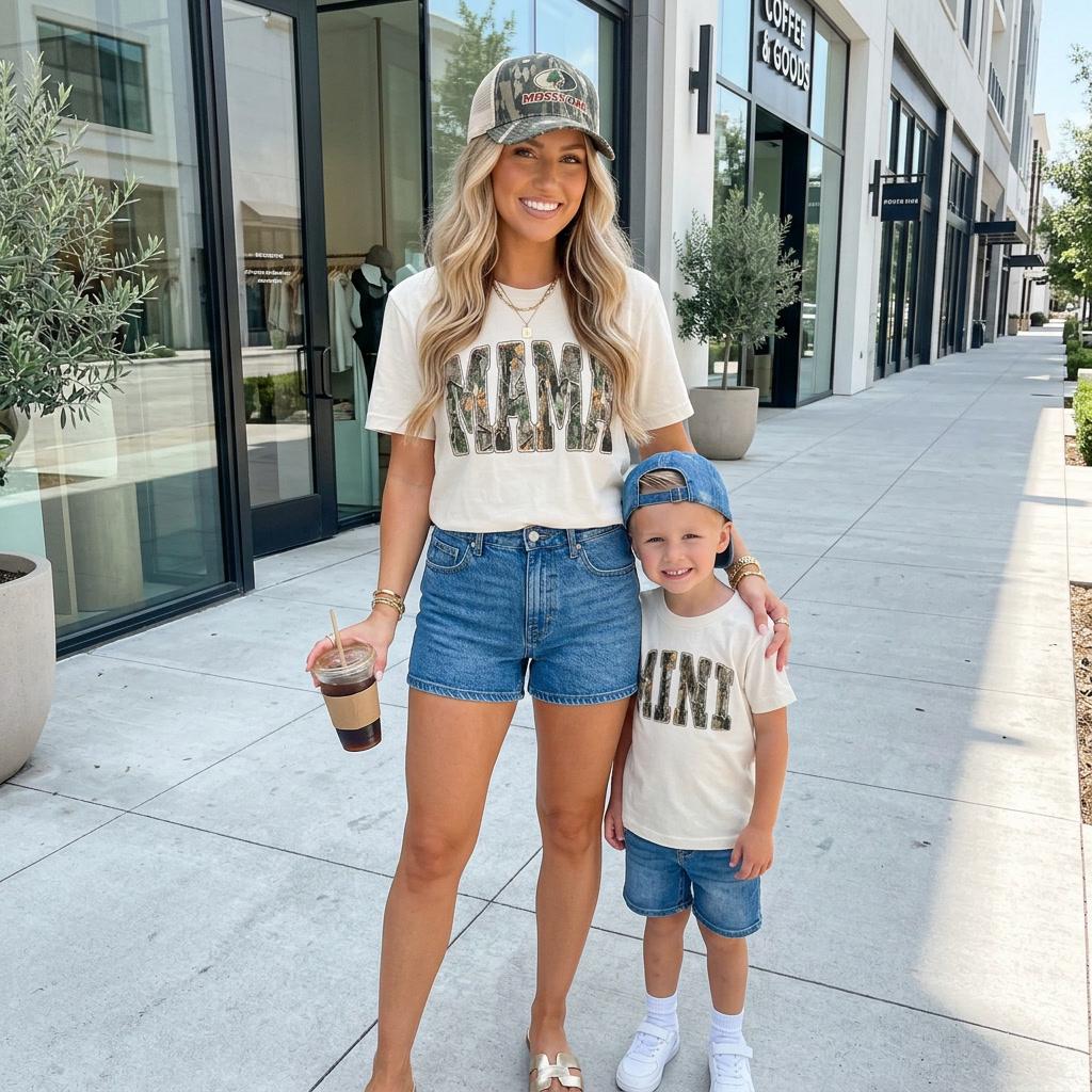 Mama and Mini Camo Shirts – Matching Mom and Kid Outfits, Mommy and Me Camouflage Tee, Family Photos, Gift for Mom