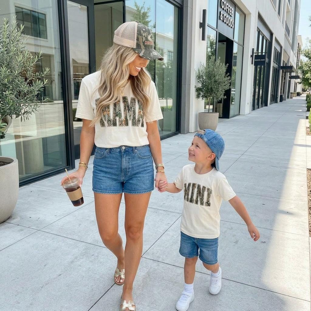 Mama and Mini Camo Shirts – Matching Mom and Kid Outfits, Mommy and Me Camouflage Tee, Family Photos, Gift for Mom