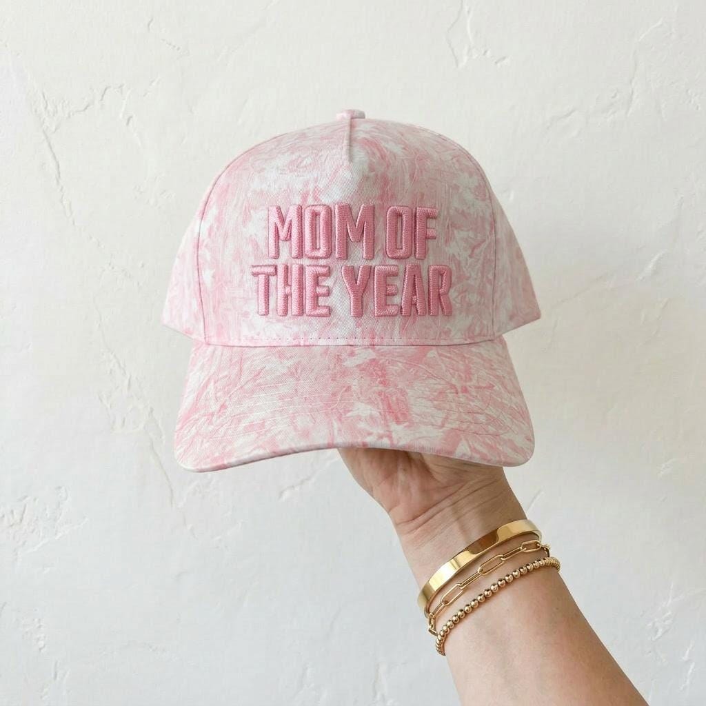 Pink Mom of the Year Hat Embroidered, Funny Mom Hat, Trendy Mama Cap, Gift for Mom, Mothers Day Hat, Cute Mom Baseball Cap