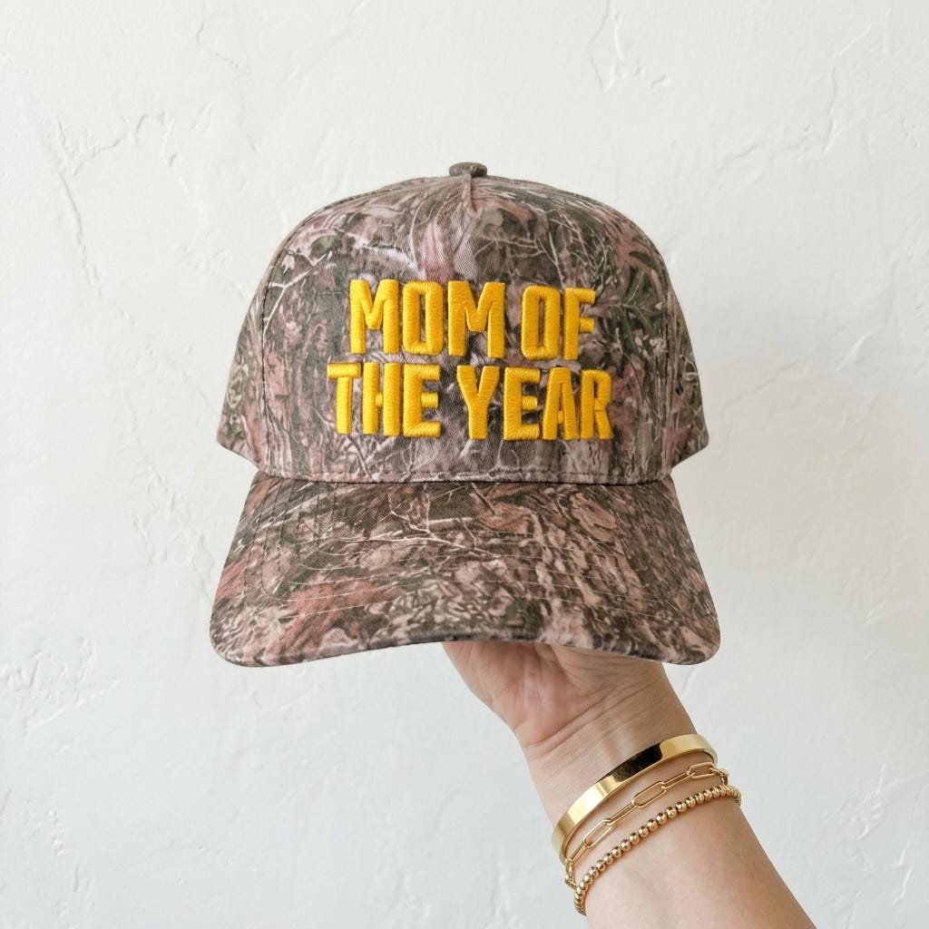 Camo Mom of the Year Hat Embroidered, Funny Mom Hat, Camouflage Mama Cap, Trendy Mom Hat, Gift for Mom, Casual Baseball Cap