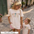 Motherhood Childhood Shirt Natural Color, Minimalist Mom Shirt, Aesthetic Mama Tee, Soft Neutral Mom Life Shirt, Gift for Mom