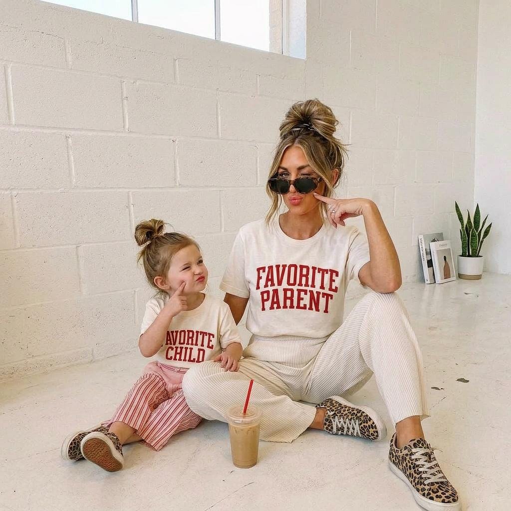 Favorite Parent Favorite Child Shirts, Funny Mommy and Me Matching Shirts, Mom and Kid Outfit, Family Matching, Gift for Mom