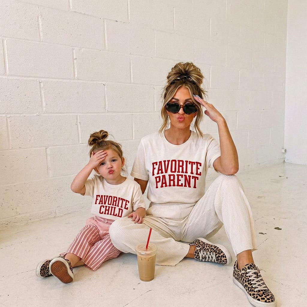 Favorite Parent Favorite Child Shirts, Funny Mommy and Me Matching Shirts, Mom and Kid Outfit, Family Matching, Gift for Mom