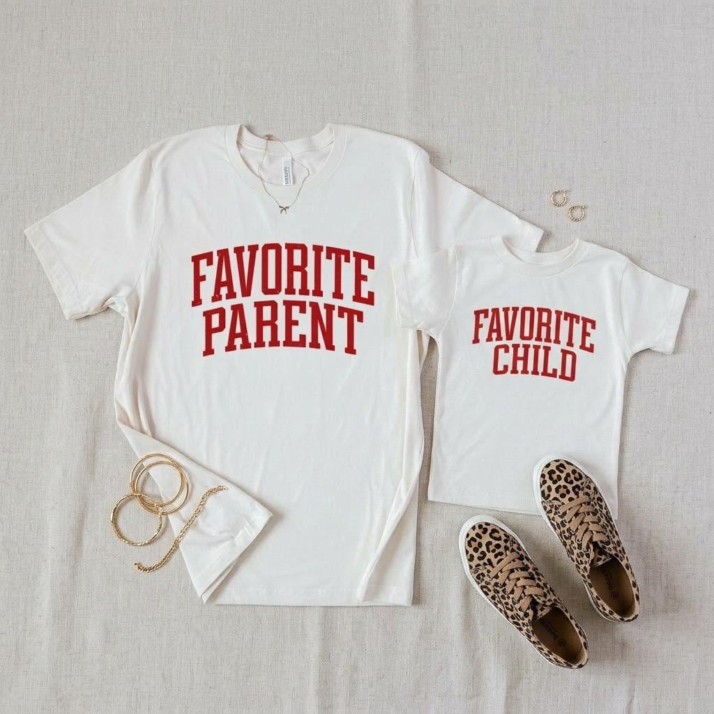 Favorite Parent Favorite Child Shirts, Funny Mommy and Me Matching Shirts, Mom and Kid Outfit, Family Matching, Gift for Mom