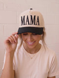 Mama Black Beige Hat Embroidered, Black Mom Hat, Neutral Mama Cap, Trendy Mom Hat, Gift for Mom, Everyday Baseball Cap