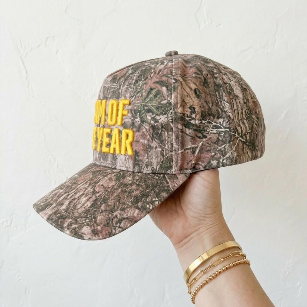 Camo Mom of the Year Hat Embroidered, Funny Mom Hat, Camouflage Mama Cap, Trendy Mom Hat, Gift for Mom, Casual Baseball Cap