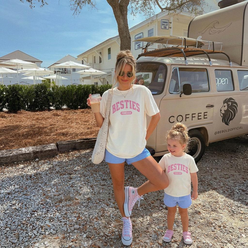 Besties Forever Shirts | Mom and Daughter Matching Shirts | Mothers Day Gift for Moms & Kids | Cute Best Friend Matching Tee Family Shirts