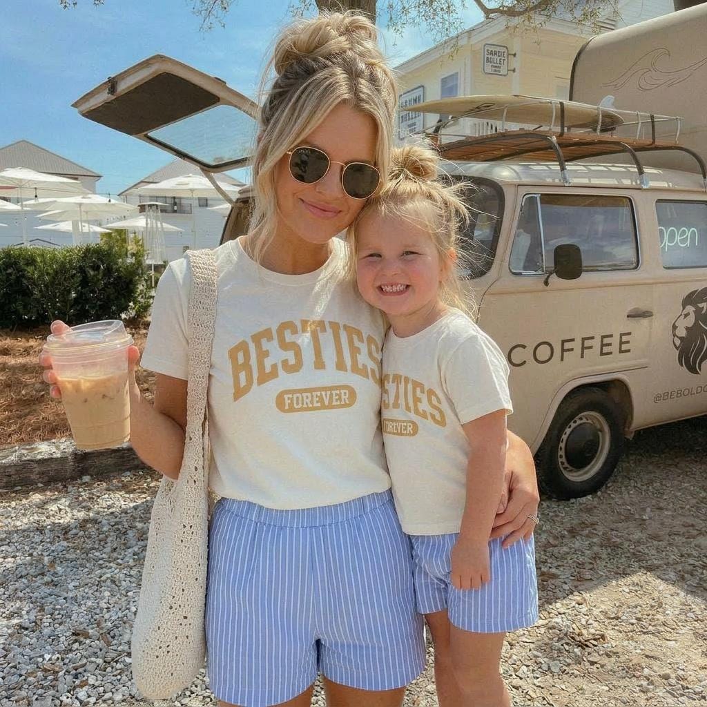 Besties Forever Shirts | Mom and Daughter Matching Shirts | Mothers Day Gift for Moms & Kids | Cute Best Friend Matching Tee Family Shirts