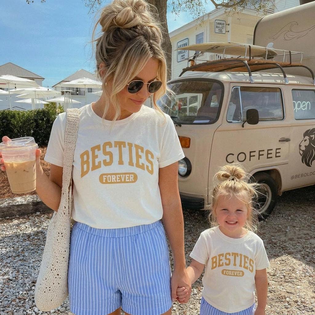 Besties Forever Shirts | Mom and Daughter Matching Shirts | Mothers Day Gift for Moms & Kids | Cute Best Friend Matching Tee Family Shirts