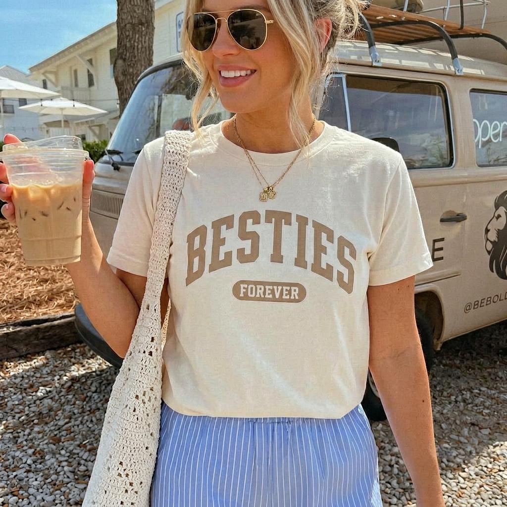 Besties Forever Shirts | Mom and Daughter Matching Shirts | Mothers Day Gift for Moms & Kids | Cute Best Friend Matching Tee Family Shirts